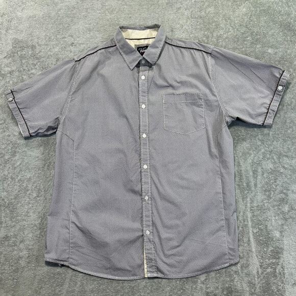 Veno Clothing Mens 2XL Short Sleeved Geometric Retro Button Up Camp Shirt - Picture 1 of 11